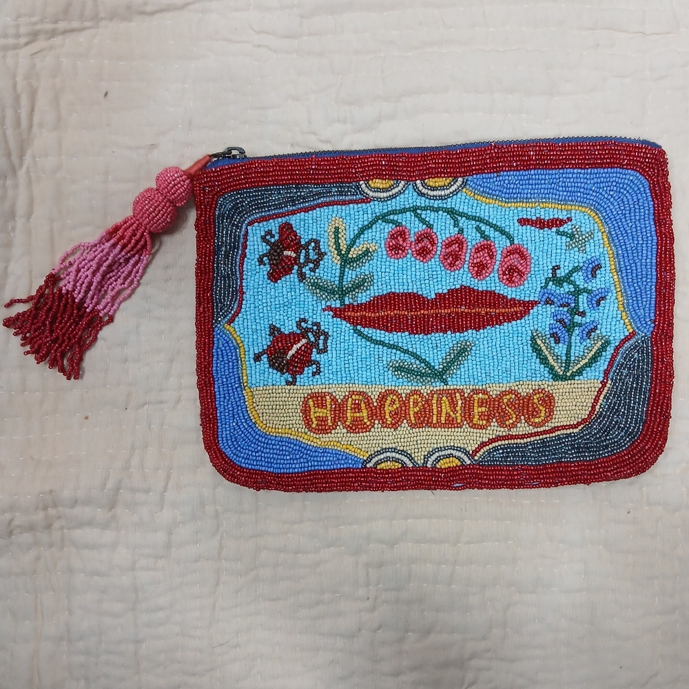 Anthropologie Multicolor Beaded Clutch